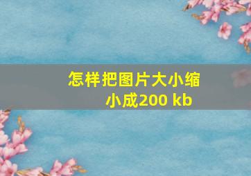 怎样把图片大小缩小成200 kb